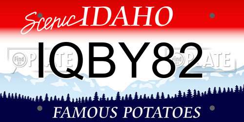 IQBY82 Idaho License Plate
