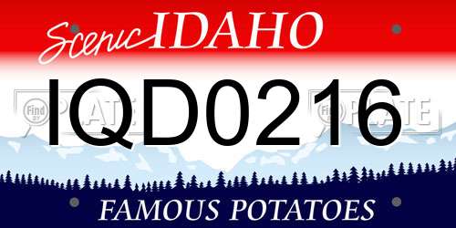 IQD0216 Idaho License Plate