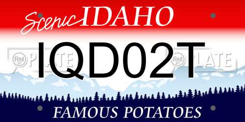 IQD02T Idaho License Plate