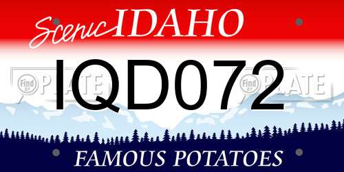 IQD072 Idaho License Plate