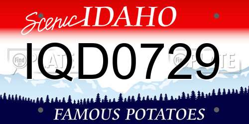 IQD0729 Idaho License Plate