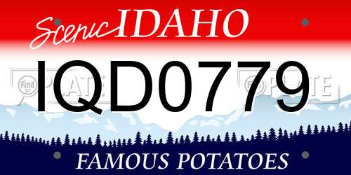IQD0779 Idaho License Plate
