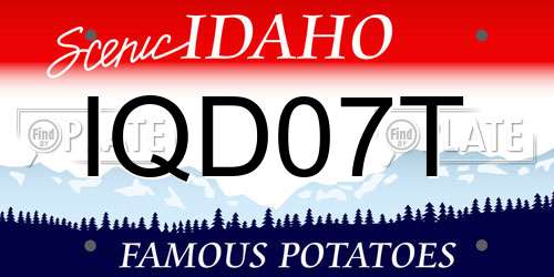 IQD07T Idaho License Plate