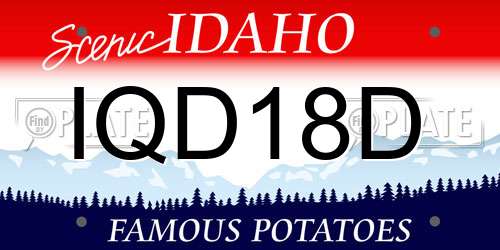 IQD18D Idaho License Plate