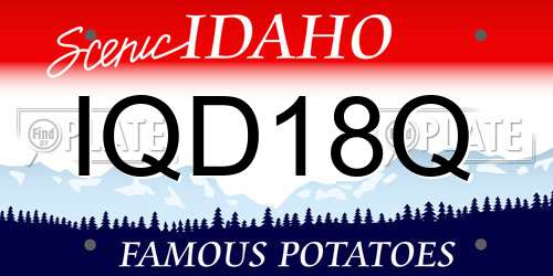 IQD18Q Idaho License Plate