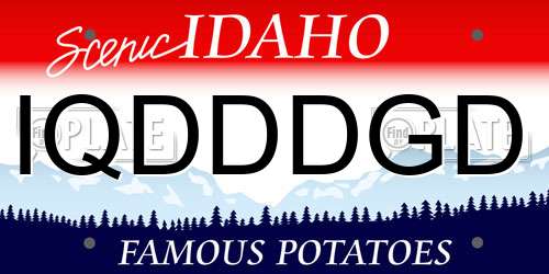 IQDDDGD Idaho License Plate
