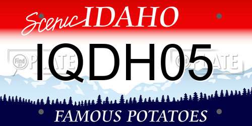 IQDH05 Idaho License Plate