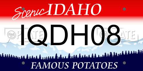 IQDH08 Idaho License Plate