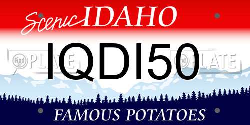 IQDI50 Idaho License Plate