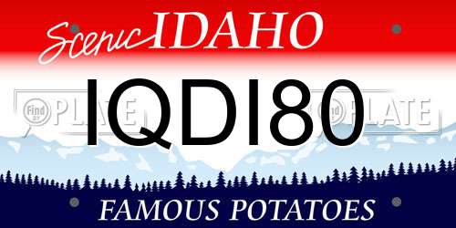 IQDI80 Idaho License Plate