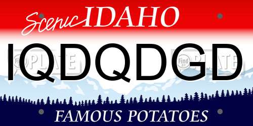 IQDQDGD Idaho License Plate