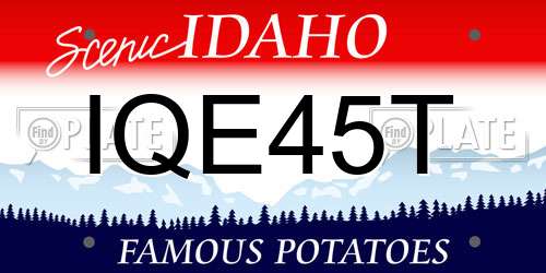 IQE45T Idaho License Plate