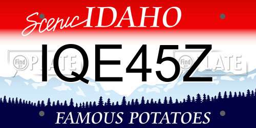 IQE45Z Idaho License Plate