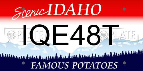 IQE48T Idaho License Plate