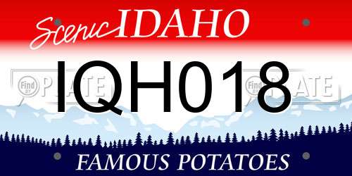 IQH018 Idaho License Plate