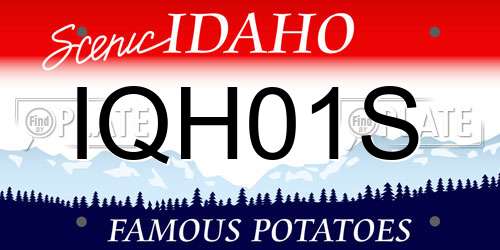 IQH01S Idaho License Plate