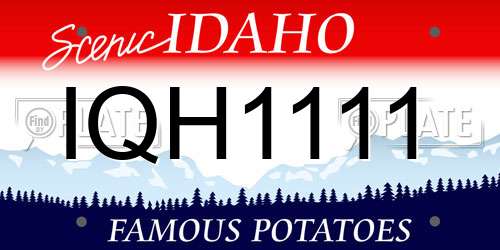 IQH1111 Idaho License Plate