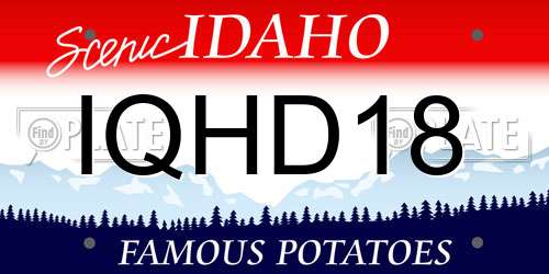 IQHD18 Idaho License Plate