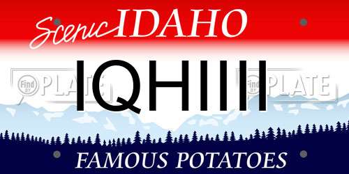 IQHIIII Idaho License Plate