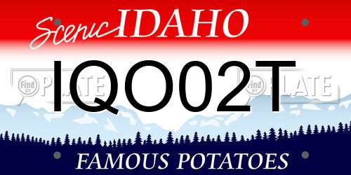 IQO02T Idaho License Plate