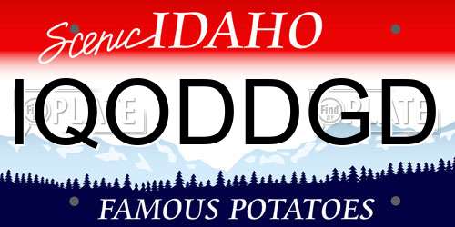 IQODDGD Idaho License Plate