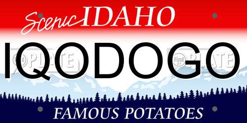 IQODOGO Idaho License Plate