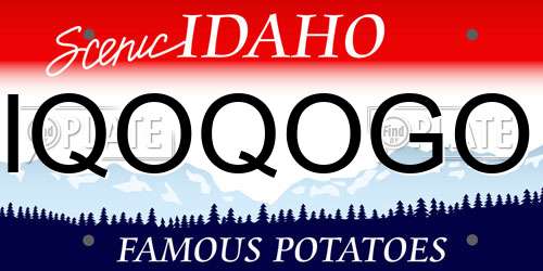 IQOQOGO Idaho License Plate