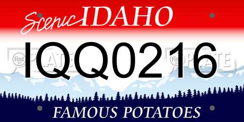 IQQ0216 Idaho License Plate