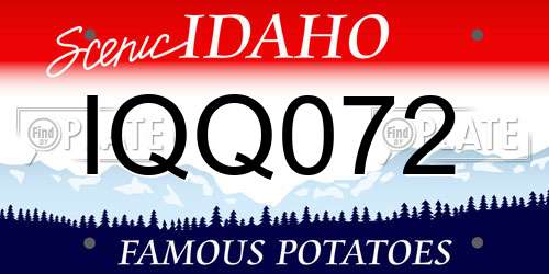 IQQ072 Idaho License Plate