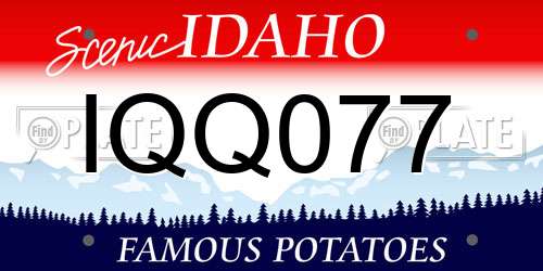 IQQ077 Idaho License Plate