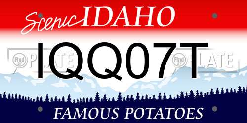 IQQ07T Idaho License Plate