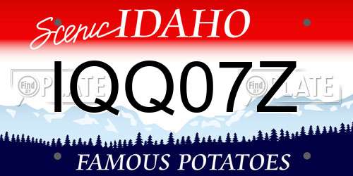 IQQ07Z Idaho License Plate