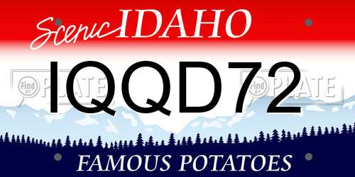 IQQD72 Idaho License Plate