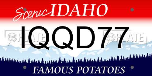 IQQD77 Idaho License Plate