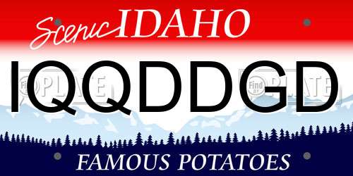 IQQDDGD Idaho License Plate