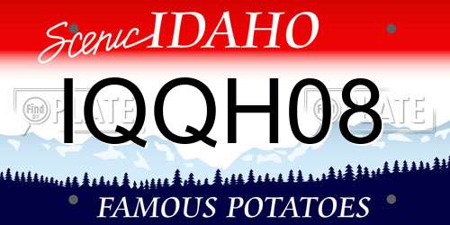 IQQH08 Idaho License Plate