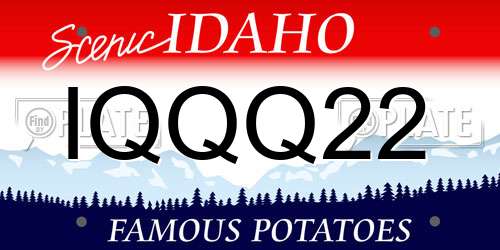 IQQQ22 Idaho License Plate