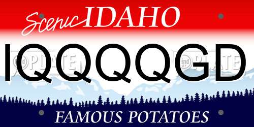 IQQQQGD Idaho License Plate