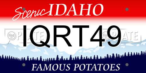 IQRT49 Idaho License Plate