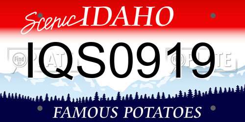 IQS0919 Idaho License Plate