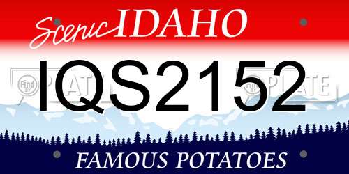 IQS2152 Idaho License Plate