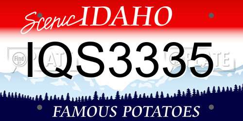 IQS3335 Idaho License Plate