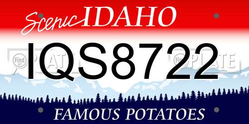 IQS8722 Idaho License Plate