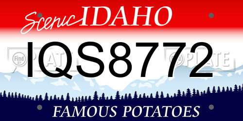 IQS8772 Idaho License Plate