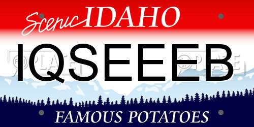 IQSEEEB Idaho License Plate