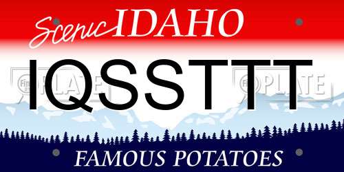IQSSTTT Idaho License Plate