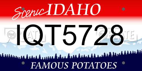 IQT5728 Idaho License Plate