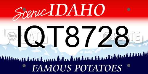IQT8728 Idaho License Plate