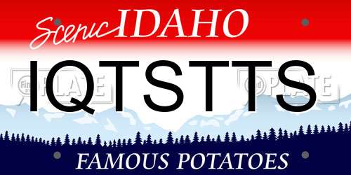 IQTSTTS Idaho License Plate