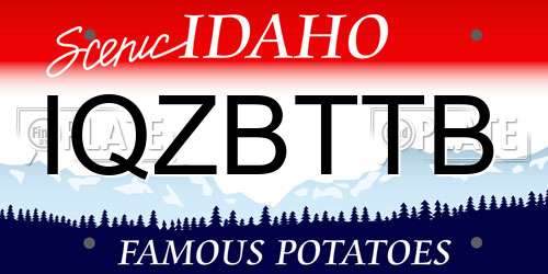 IQZBTTB Idaho License Plate
